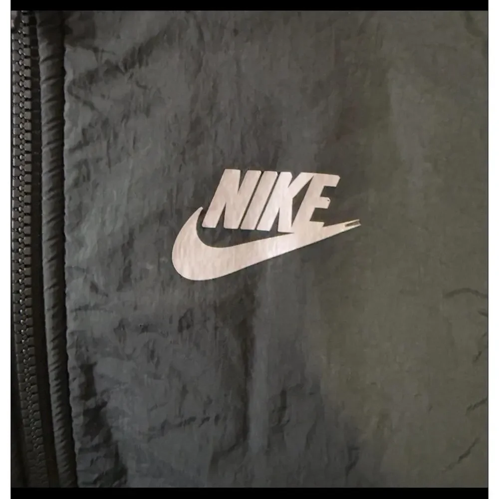 Nike Full Zip Hoodie Jacket Men’s Large Black Windbreaker Fleece Hybrid Swoosh - Picture 7 of 10
